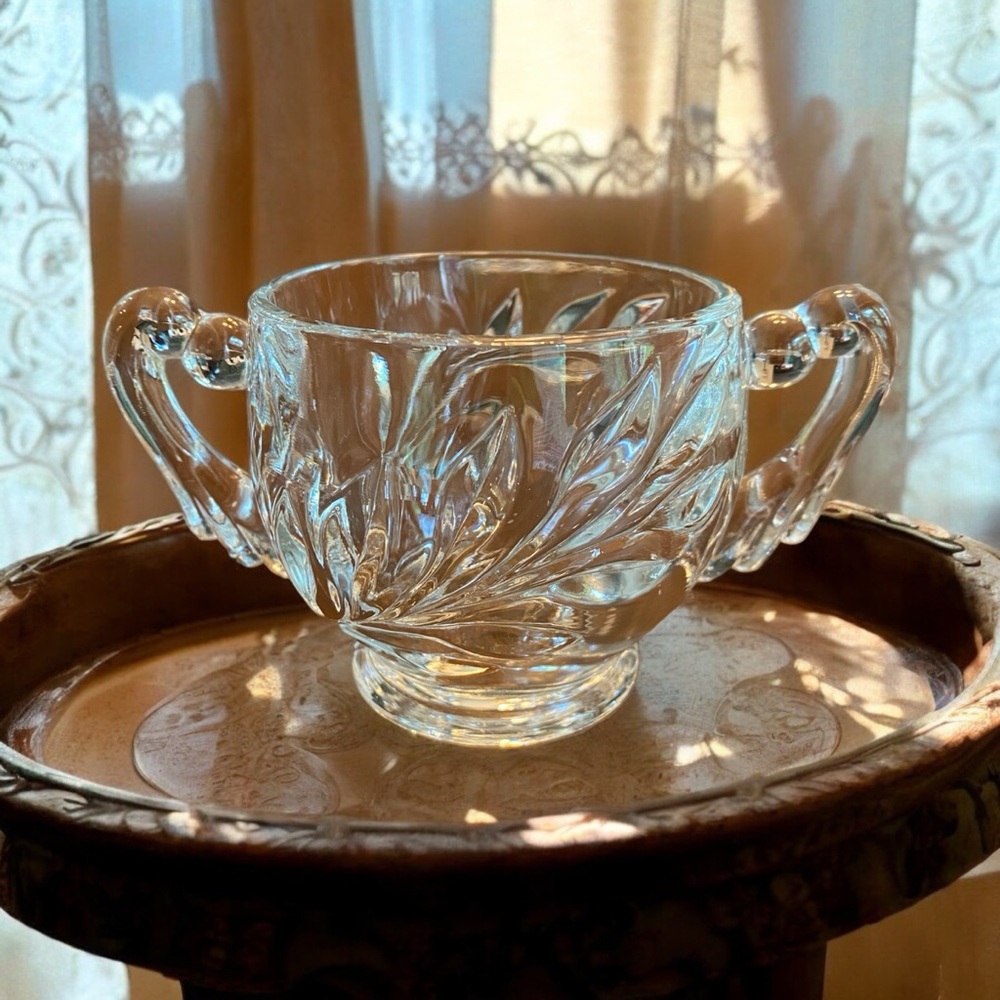 1930s 3 piece cream sugar and tray set by Indiana Glass "Willow / Oleander” - Picture 4 of 9